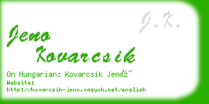 jeno kovarcsik business card